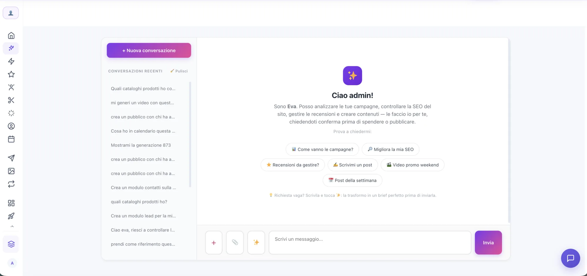 Schermata di Axio: l’assistente che analizza campagne, SEO e recensioni